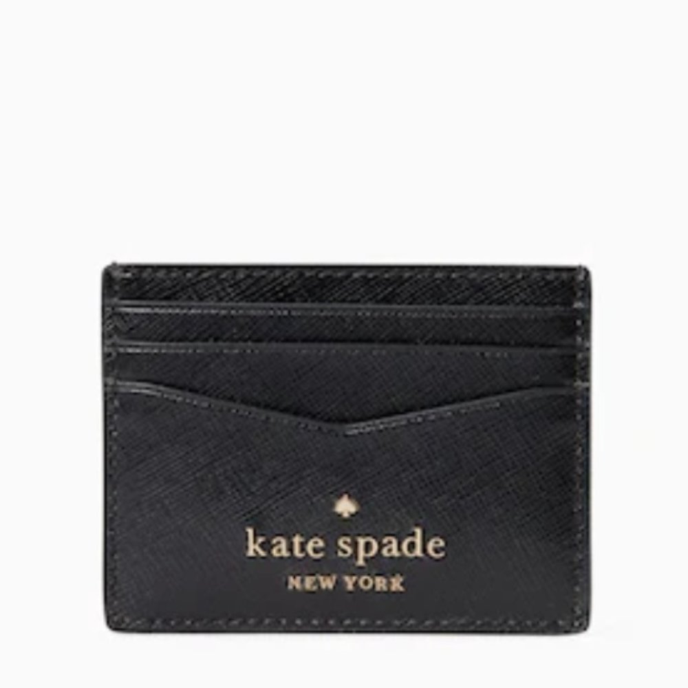 Staci Small Slim Card Holder Black NWT One Size